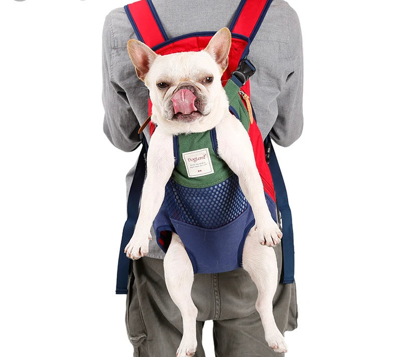Internet Celebrity Pet Backpack Breathable Canvas Cat Bag Portable Travel  Bag  French Bucket Dog Backpack  Pet Supplies Outdoor