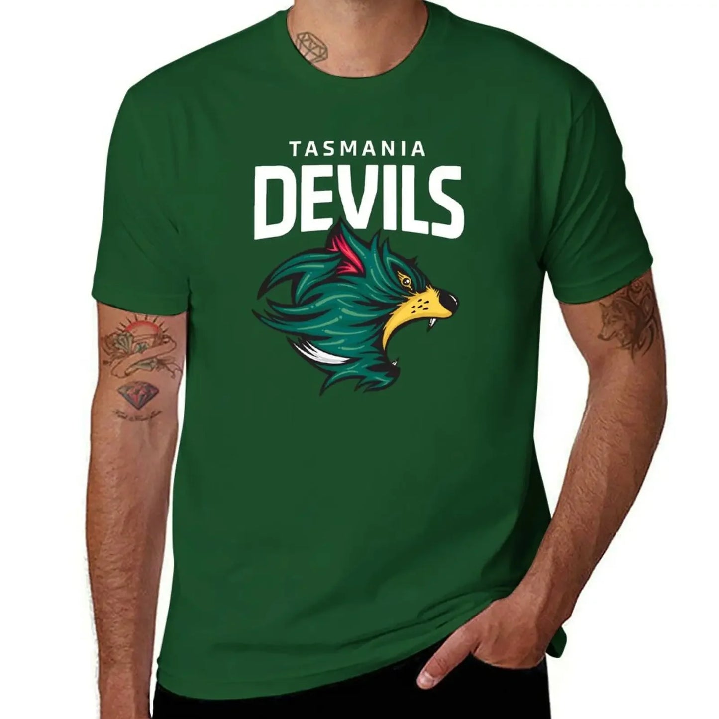 Tasmania Devils Football Club White Lettering T-Shirt summer clothes oversizeds shirts graphic tees cute tops men workout shirt