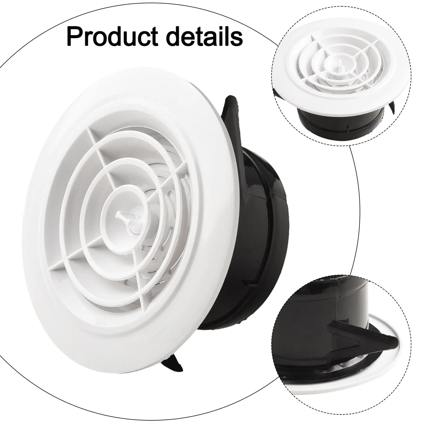 1pc Vent Grill For Hole 75-200mm Round Adjustable Wall Interior Vent Ventilation Grille Cover Exterior Wall Ducting Ventilation