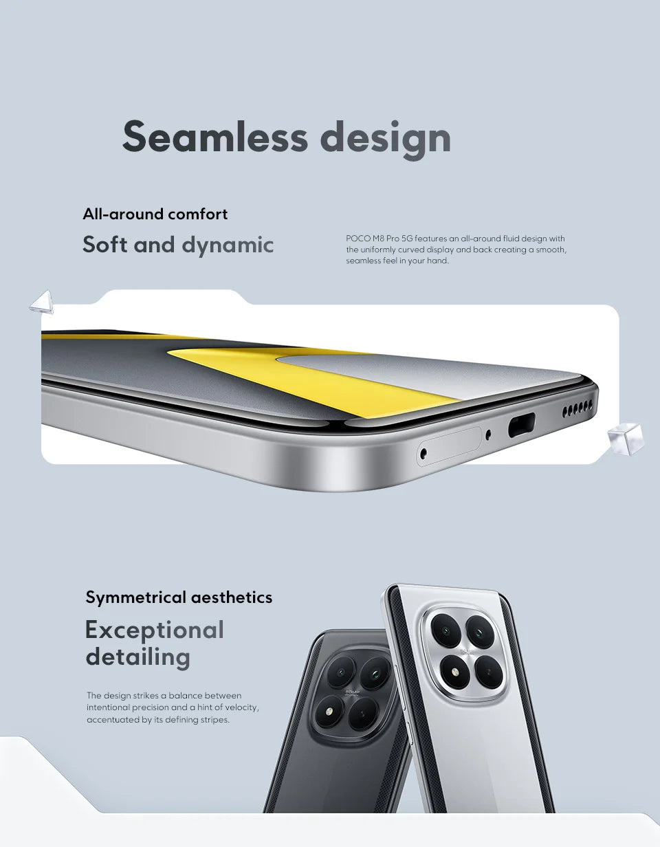 Mobile Phones POCO M8 Pro 5G Global Version Snapdragon 7s Gen 4 6.83' 1.5K 120Hz Display 6500mAh Battery 100W NFC