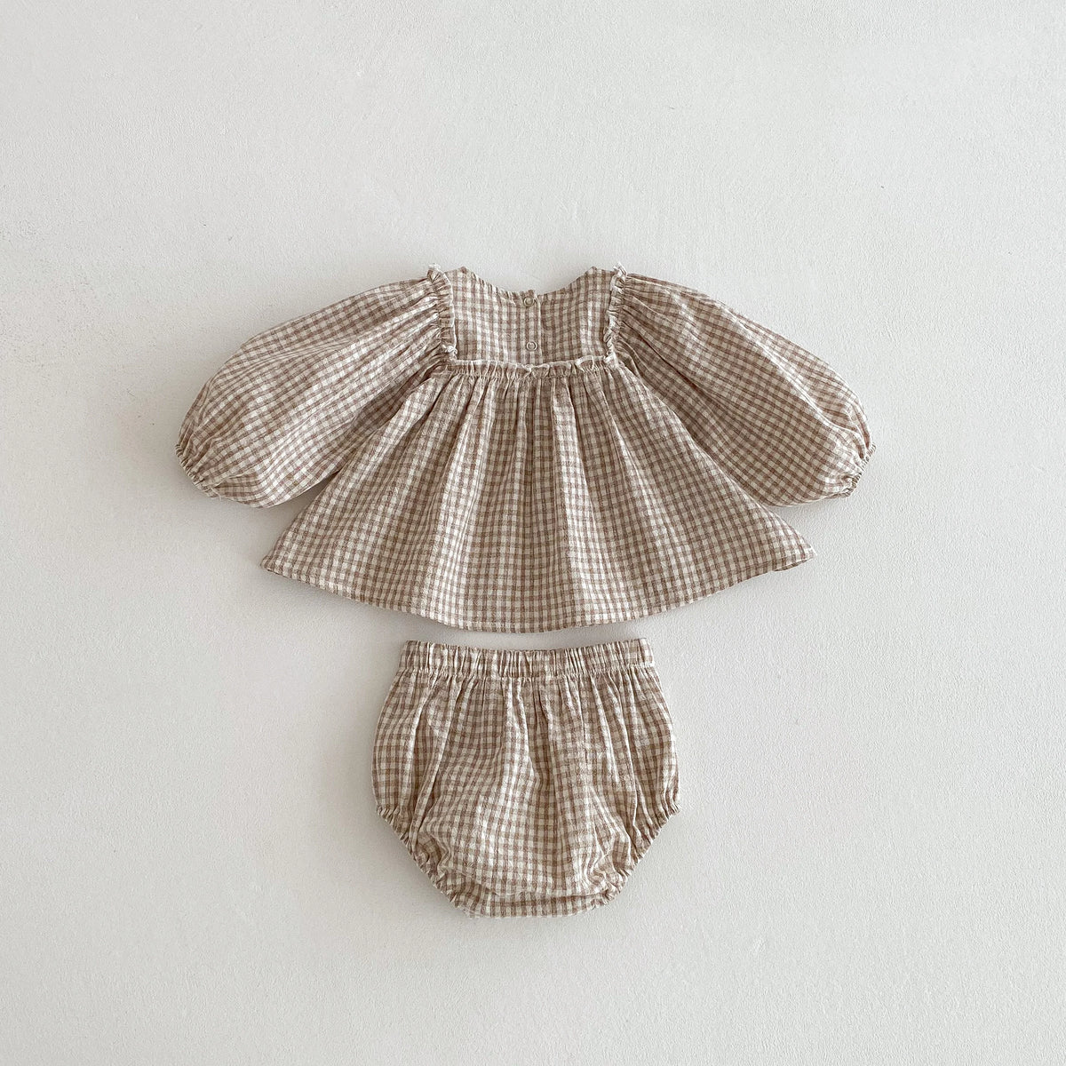 Spring Baby Girls Sets Girls Cotton Plaid Lace Blouse+Bottom Shorts Set for Kids Infant Outfits 0-3T Baby Girl Clothing Outfits