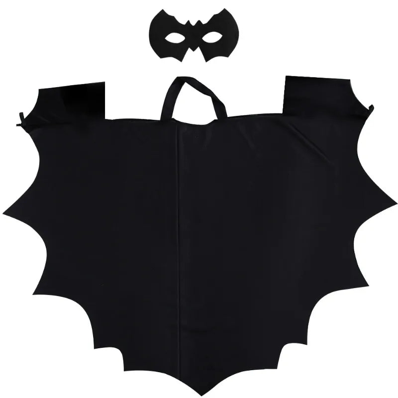 2025 New Cosplay Costumes Fashion Festival Play Halloween Bat Cape Kids Adult One-Piece Black Mask Halloween Play Costume