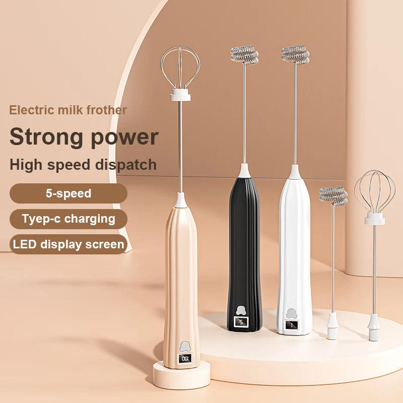 Electric Wireless Egg Beater Mini Coffee Mixer Handheld USB Charging Automatic Whipping Of Egg Whites Cream Home Baking