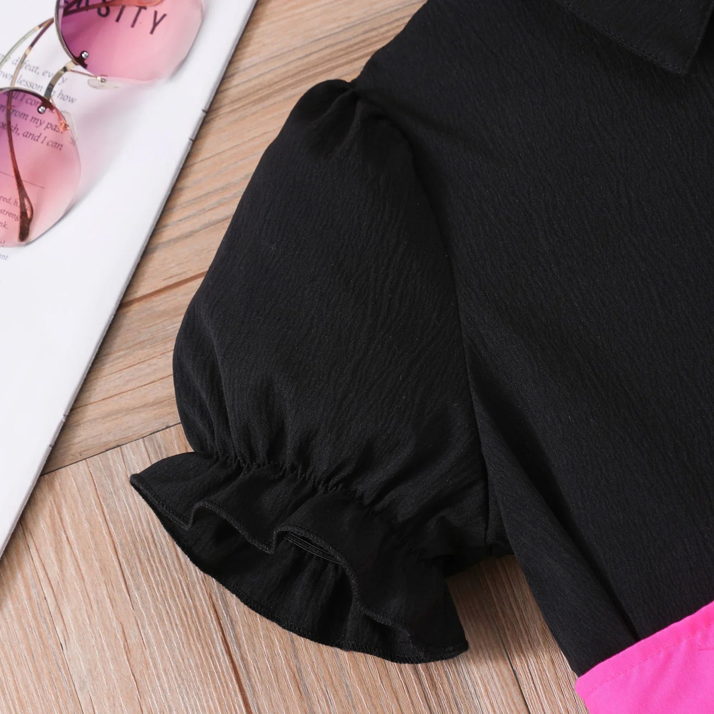 Teen Girl Dress Summer Pink Retro Short Sleeve Children Dresses Fashion Girl Costume Party Big KIds Outfit 7 8 9 10 11 12Yrs