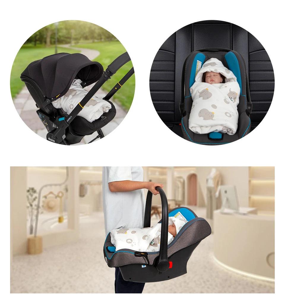 Baby Wrap Blanket For The Newborn With Windproof Hooded In A Infant Car Seat Autumn Warm Envelope For Discharge 0-6 Months