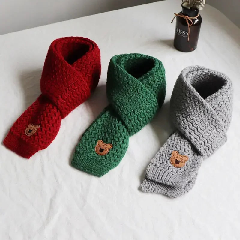 Christmas Toddler Scarf Winter Warm Baby Neck Warmer Fleece Lined Windproof Kids Unisex Scarf Cute Korean Style Festival Gift