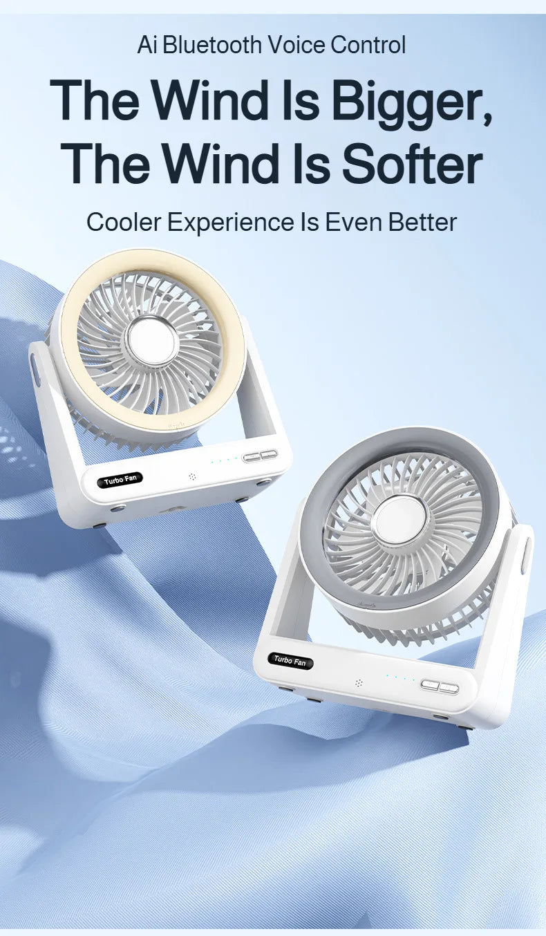 Desk Fan with Smart Voice Control Timer Wall Mountable Mini Portable USB Circulator Fan for Home Office