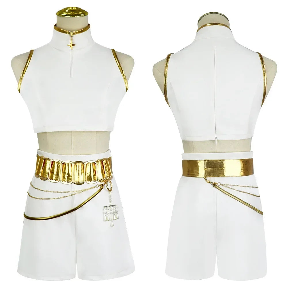 2026 Fantasia Rumi Zoey Mira Cosplay Girls Singing White Suits Cartoon  Disfraz Costume 6 to 14 Years Halloween Clothes