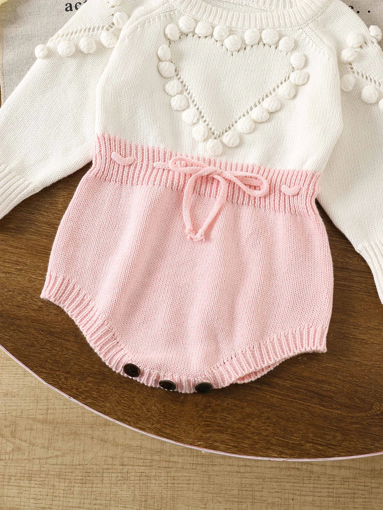 Autumn Lovely Heart Jumpsuit Infant Baby Girl Knitted Clothes Love Romper Bodysuit Outfit Spring Cotton Knitted Sweater Bodysuit