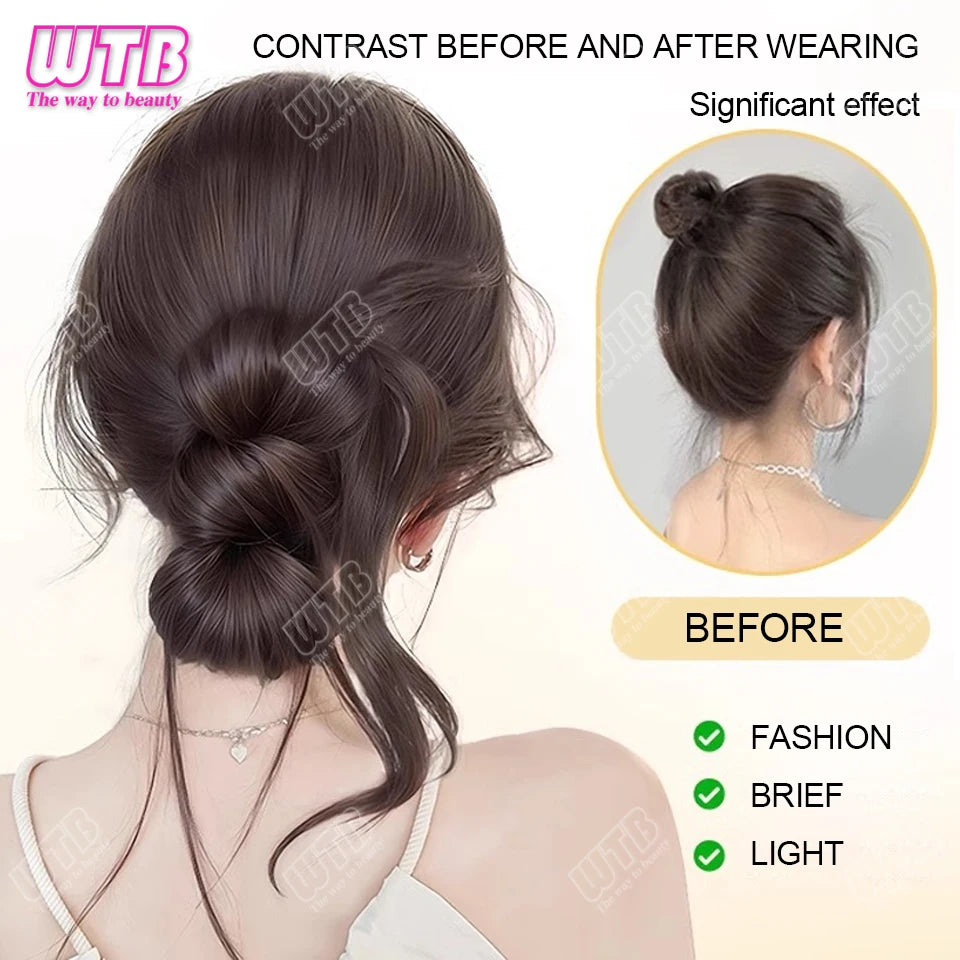 WTB Synthetic Hair Accessories Wig Female Grip Synthetic Hair Bun Wig Natural Hair Ring Wig