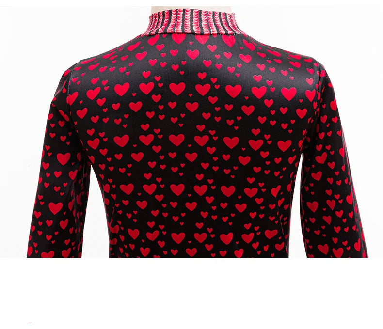 2026 New Movie Cosplay Outfit Girls Red Heart Printed 4Pcs Dress Set Jacket+Top+Skirt+Pants Halloween Costume Descendant Cosplay