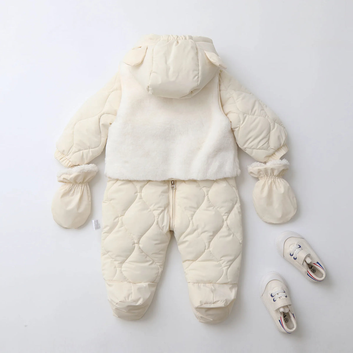 Winter 0-2Y Baby Clothes Thicken Fleece Boys Rompers Toddler Boys Jumpsuits Warm Fur Lining Footies And Vest 2 Pcs Snowsuit