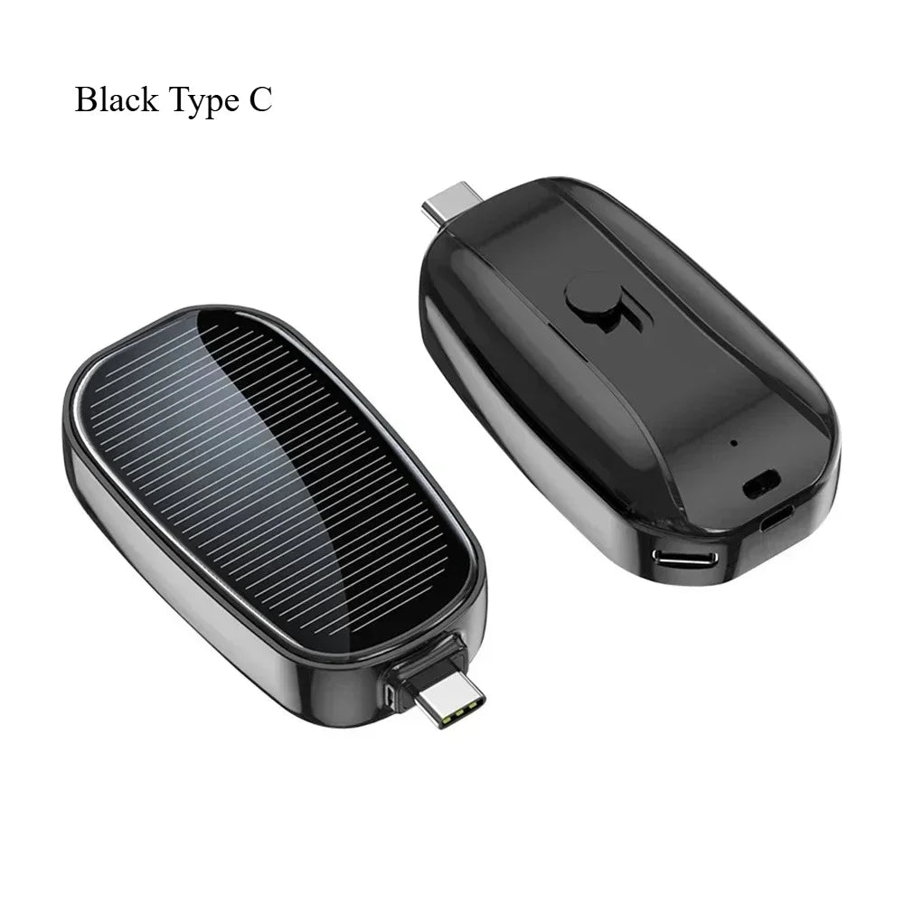 Emergency Solar Mini Portable Power Bank Keychain Portable Charger Small Outdoor Camping External Battery For iPhone and Xiaomi