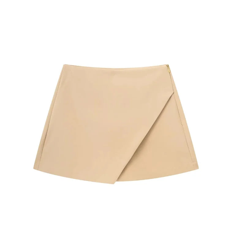 MUJER Black Skirt Shorts Women High Waist Mini Skirt Shorts Woman Fashion Asymmetric Skort For Women 2025 Summer Short Skirts