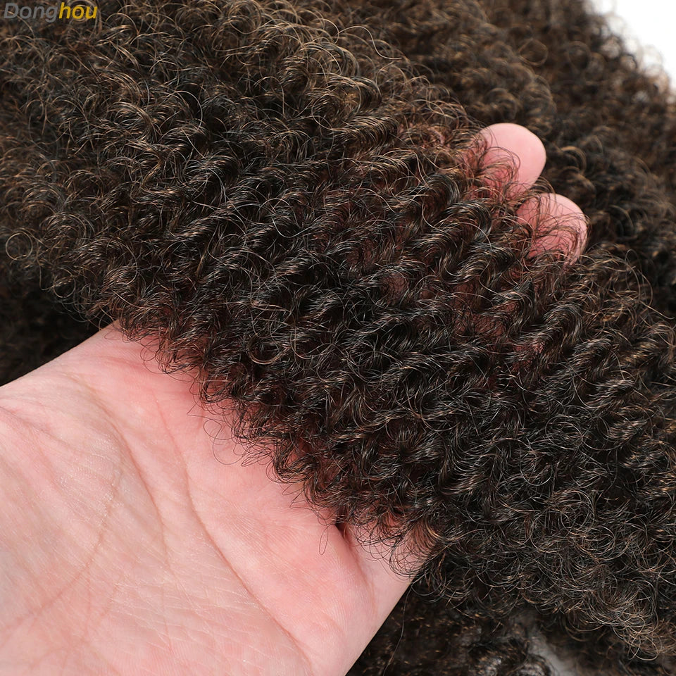 Donghou Ombre Blonde Ginger Afro Twist Hair 350 1B 30 27 613 Bug Colors Springy Twist Braiding Hair for Soft Locs Marley Braids
