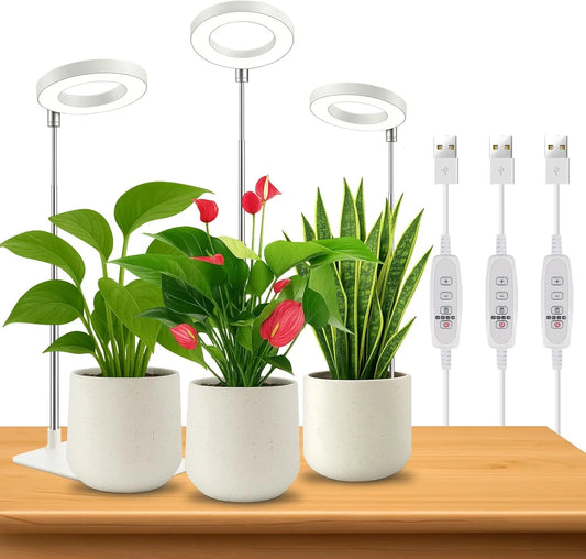 LED Grow Light USB 5V Full Spectrum Plant Growing Lamp Indoor Plants Seedlings Succulents Timer Dimmable Brightness Plant