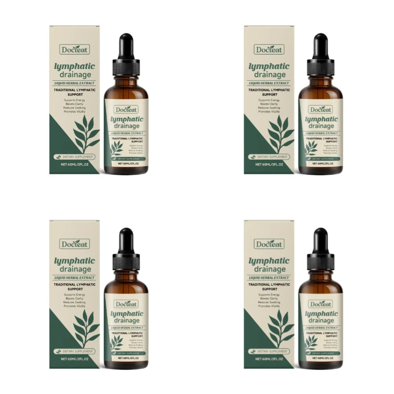 Docteat Lymphatic Drainage Herbal Drops Cleavers Prickly Ash Daily Lymphatic Support for Men Women 60ml 60 Servings