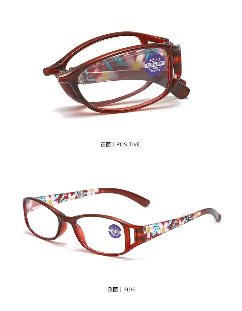 New Folding Reading Glasses Women Men Anti-Blue Light Portable Magnifying Presbyopia Eyewear +100+400 Eyeglasses