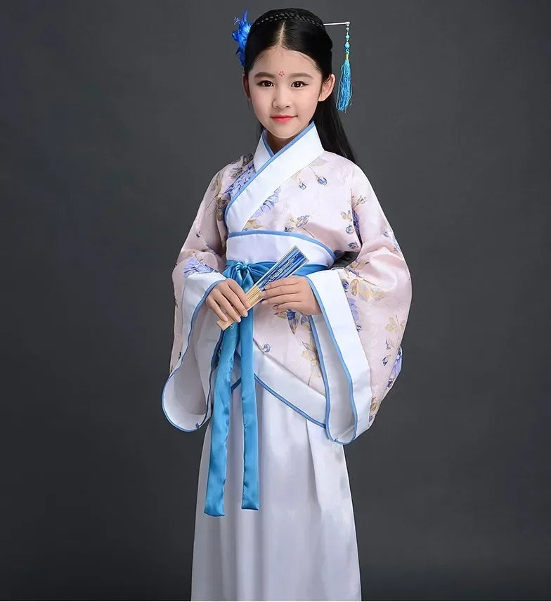 Halloween Cosplay Kids Set Dance Performance Dress for Girls Show Disfraz Child Hanfu Dress Costume Chinese Traditional Clothes