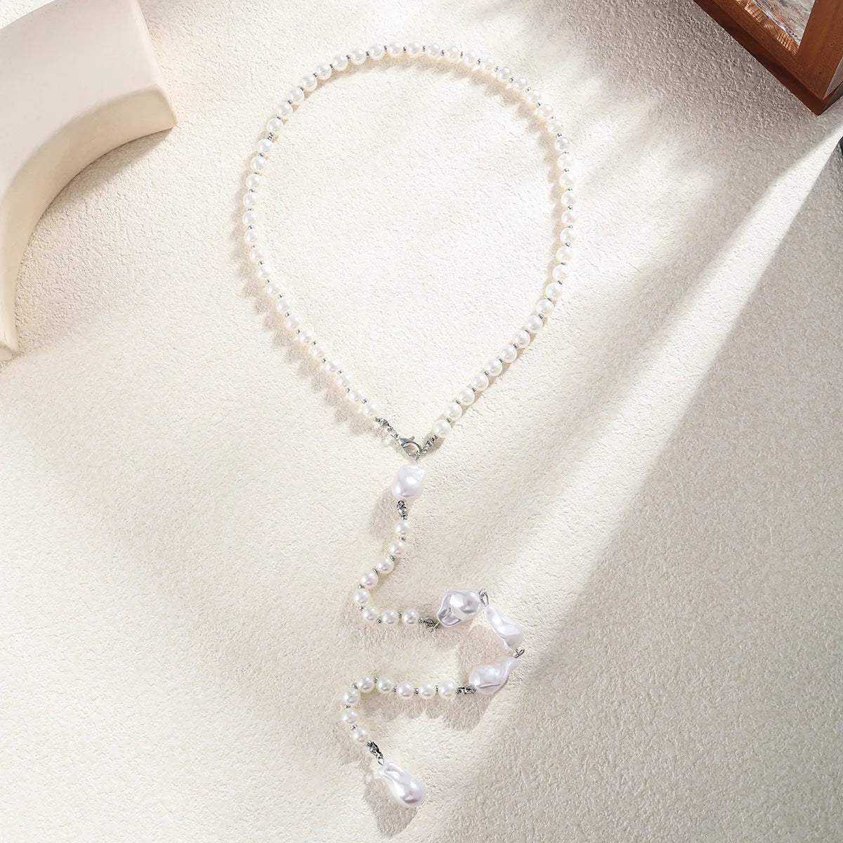 Womens Geometric Bead Back Body Chain Faux Pearl Tassel Rustic Floral Style Premium  Durable Elegant Lightweight Adjustable