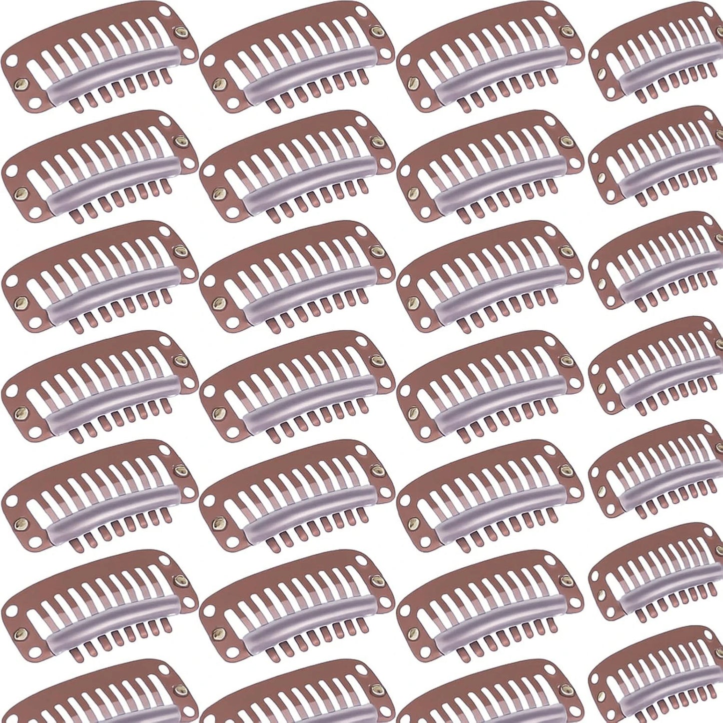10-100Pcs 9-teeth Beige/Brown/Black Hair Extension Clips Hair Extension Wigs Snap Clips Comb Small Snap Wig Accessories Clips