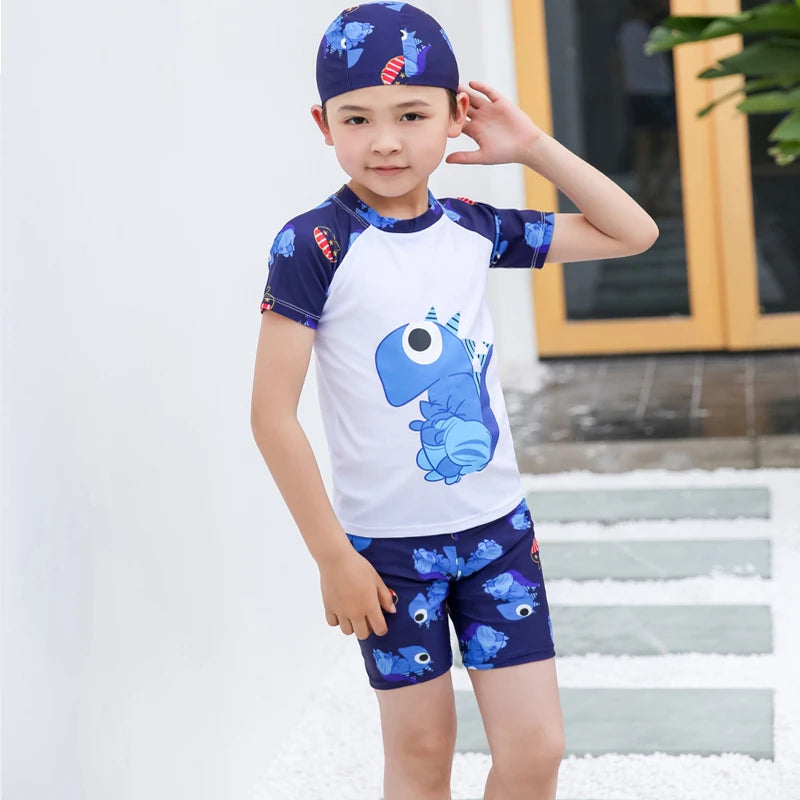 New Kids Swimsuit Medium Kids Baby Split Suit Swim Trunks Light Short Sleeve Beach Swimsuit Boys Swimsuit Swim Trunks Quick Dry