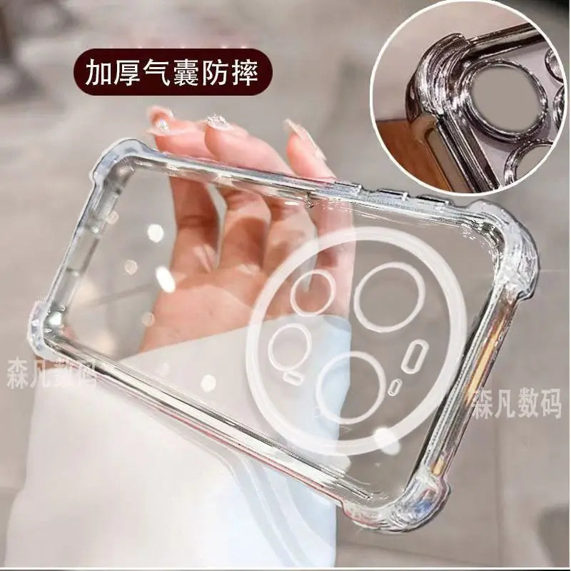 For Xiaomi 17 Ultra Case Luxury Electroplated Airbag Transparent TPU Cover For Mi Xiaomi17 Ultra Shockproof Bumper Funda