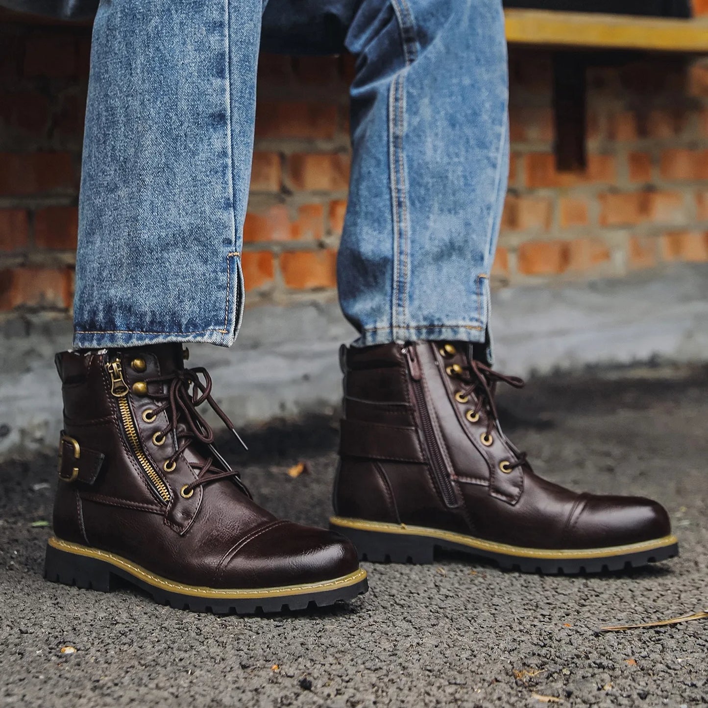 size 38-48 motorcycle boots men footwear man designer shoes ankle boots botines botas moto hombre botas casuales