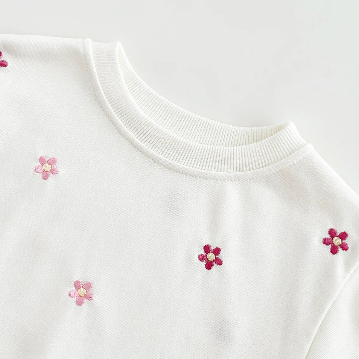 2024 Winter Baby Clothes Set Warm Pure Cotton Warm Fall Basic Clothes Flower Embroidery Split Two-Piece Set Baby Girls Homewear