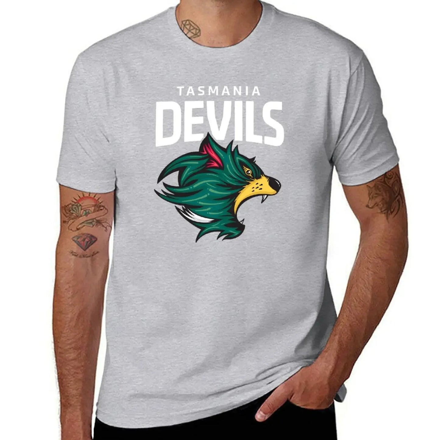 Tasmania Devils Football Club White Lettering T-Shirt summer clothes oversizeds shirts graphic tees cute tops men workout shirt
