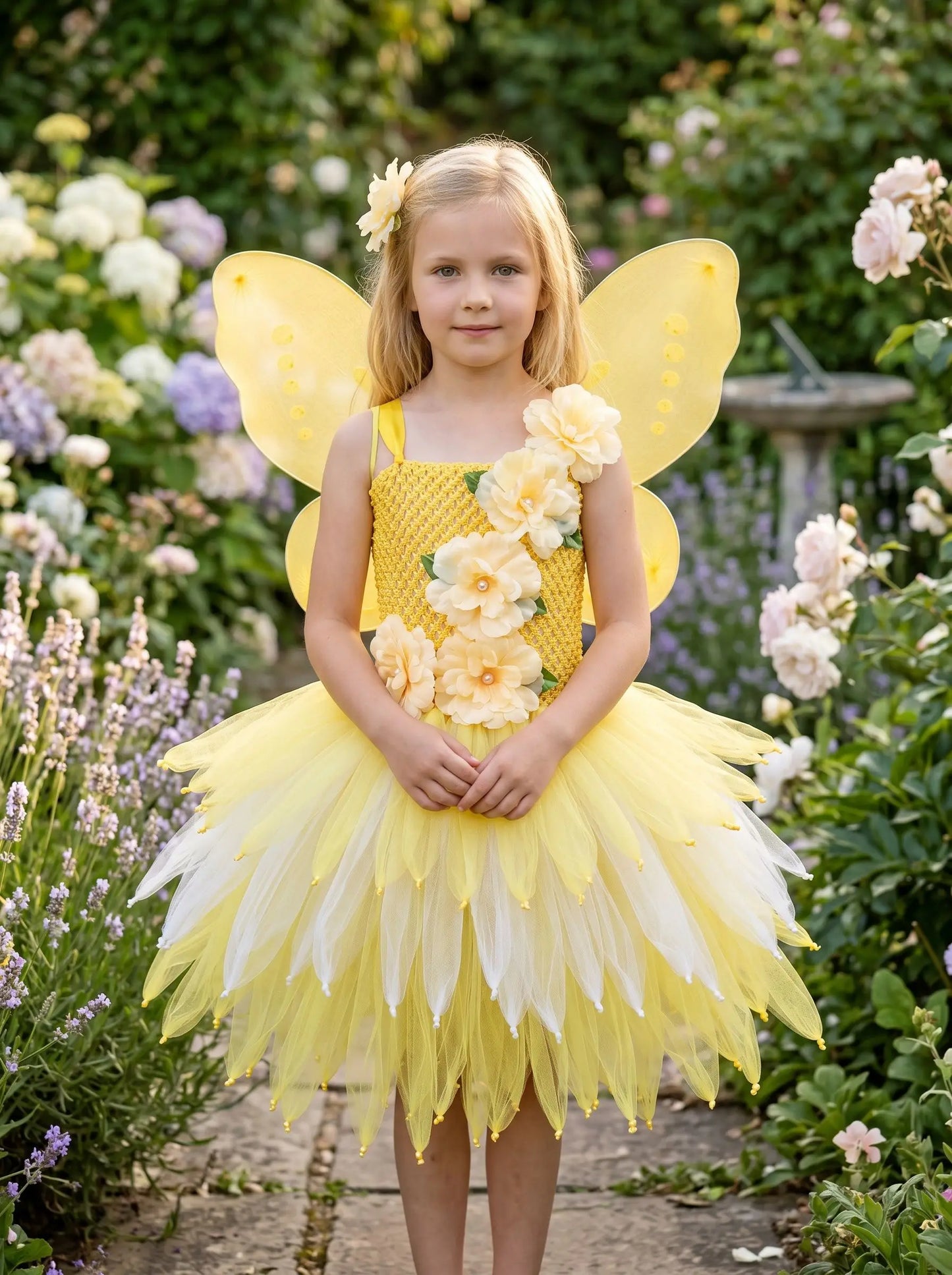 Girls Fairy Costume Princess Dress Kids Butterfly Wing Outfit Tulle Dress Halloween Birthday Party Fancy Dress Carnival Pageant