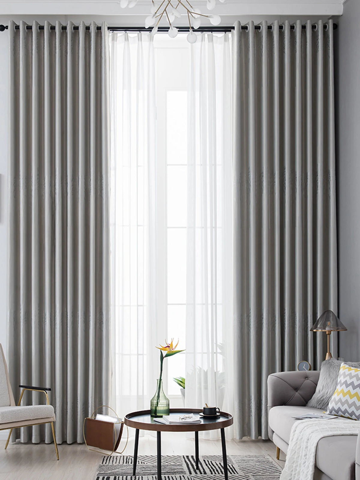 Light Luxury Hgh-End Feel Thick Gray Curtains