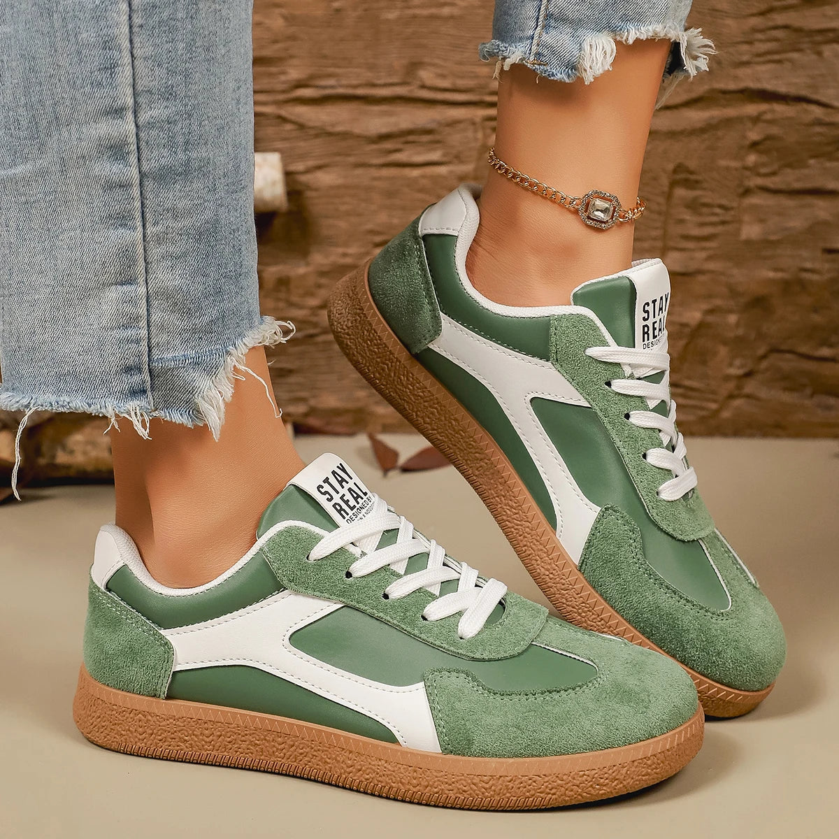 Mix Color Women Sneakers 2026 Spring New Platform Luxury Flat Vulcanized Shoe Female Lace-Up Non-Slip Casual Skateboarding Shoes