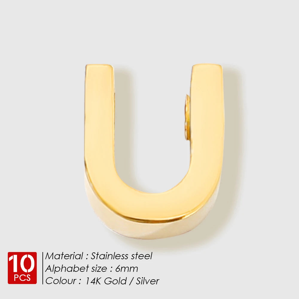 EManco 10PCS Minimalist Style Stainless Steel 26-Letter Pendant for Custom Name Jewelry Commute Social Casual Fashion Accessory