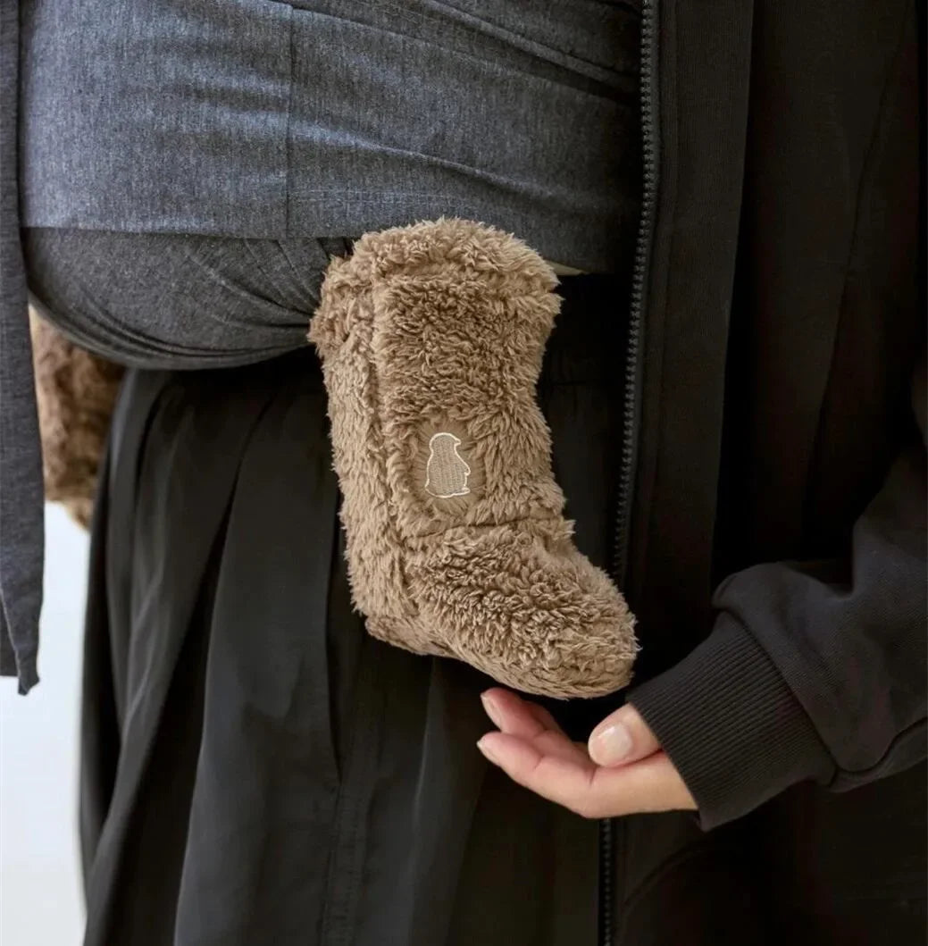 Winter New Baby Fleece Padded Socks Warm Thicken Toddler Girls Floor Socks Cartoon Embroidery Infant Sock Sleeves