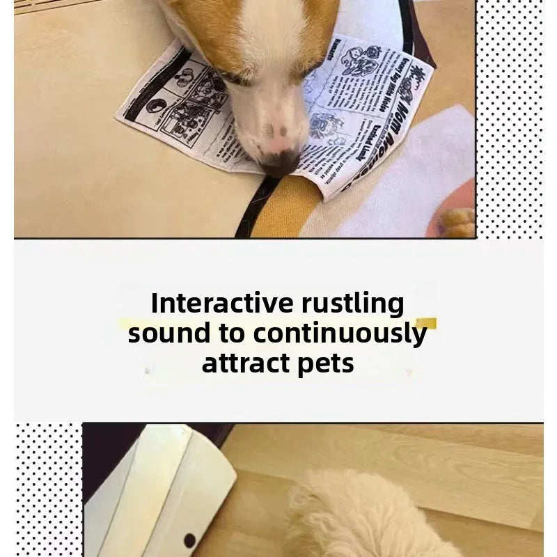 2026 New Pet Dog Sound Toys, Bite-resistant, Self-lifting Boredom Artifact, Sound Newspaper, J, Q, K, Sound Paper Toy Supplies.