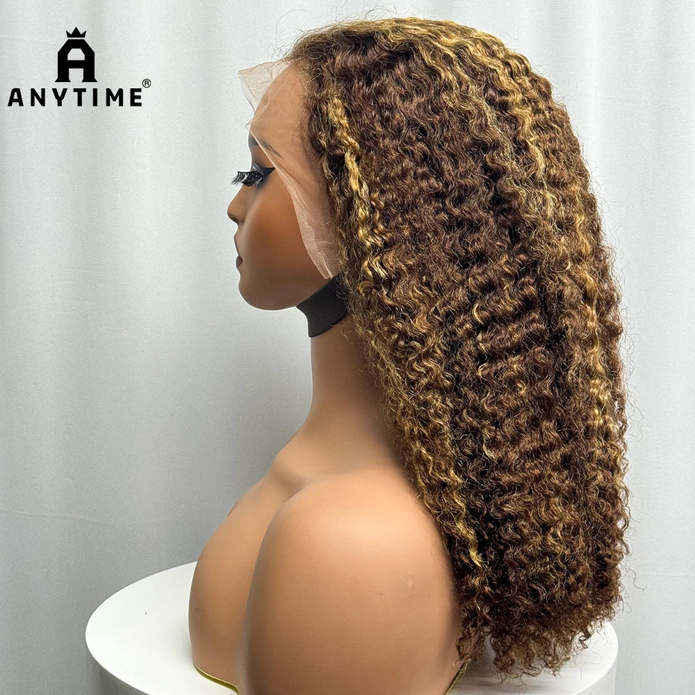 280% High Density Double Drawn Pixie Jerry Curly Water Wave Human Hair Wigs 20inches 13x4 Lace Frontal Human Hair Wig for Women