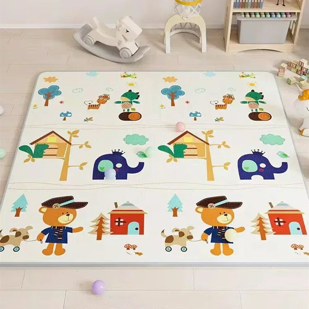 Thicken 1cm/0.5cm Baby Crawling Play Mats 200*180cm Folding Mat Carpet Play Mat for Children's Safety Rug Toys Gift Have Creases