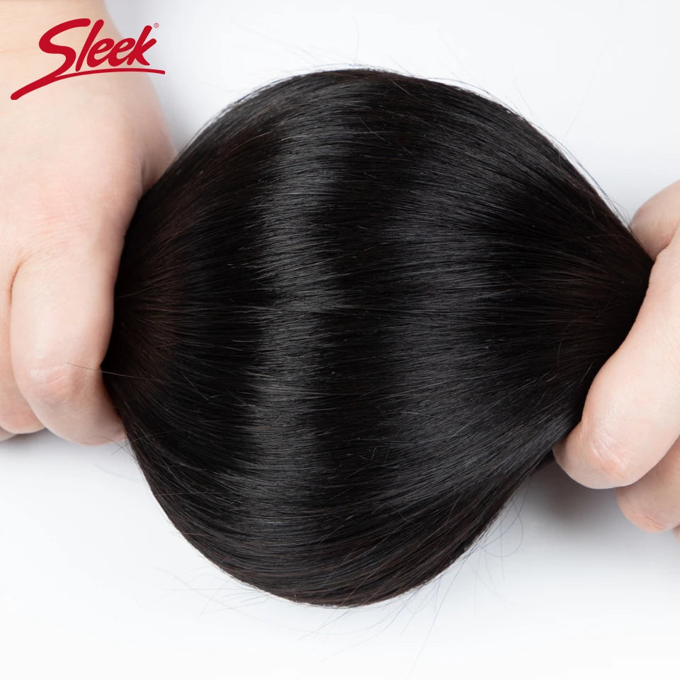 Sleek Peruvian Straight Human Hair Double Drawn Natural Human Hair Weave Bundles Natural Brown #27 #613 Remy Human Hair Bundle