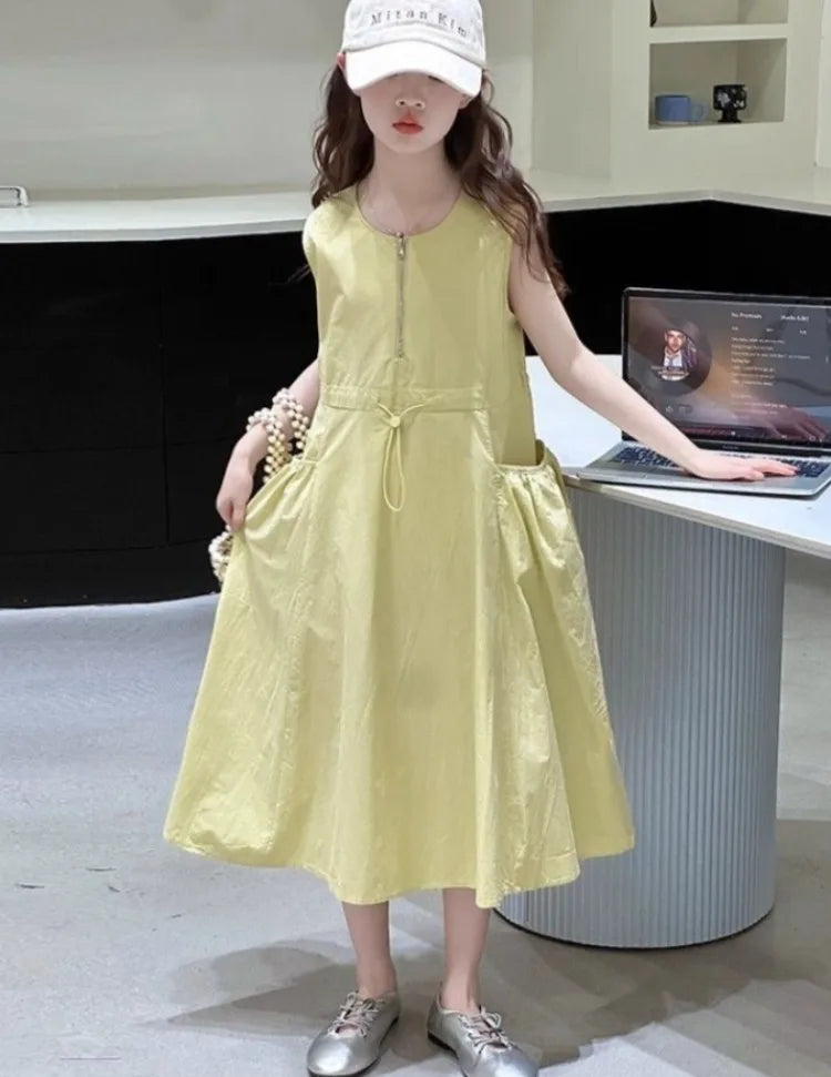 Sleeveless Girl Costume Girls Dresses 10 To 14 Years Old Dress Young Sets for Children Elegant 11 12 Princess Women's Party 6 8