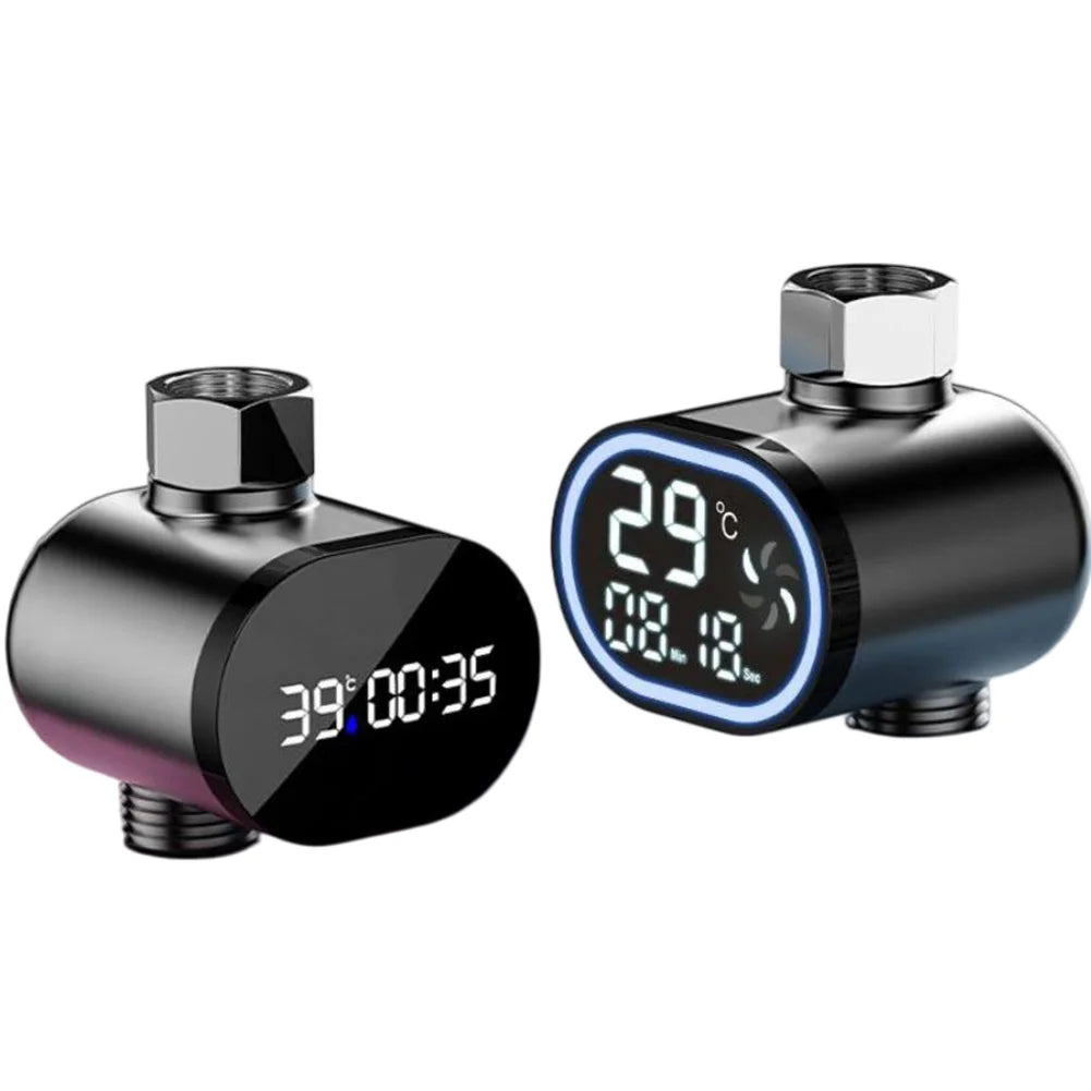 LED Digital Shower Thermometer for Bathtub and Shower Use Self-Powered by Water Pressure No External Power Needed