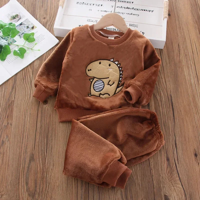 Children's Pajama Sets Bear Tops + Pants 2Pcs Kids Pajamas Winter Girl Clothing Sets 2 To 6Years Children Clothes Boys Sleepwear