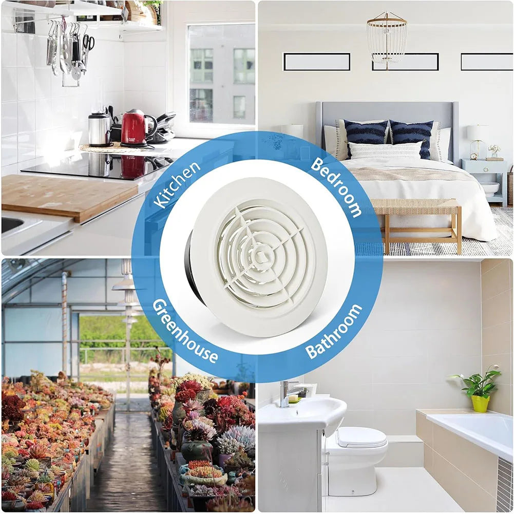 1pc Vent Grill For Hole 75-200mm Round Adjustable Wall Interior Vent Ventilation Grille Cover Exterior Wall Ducting Ventilation