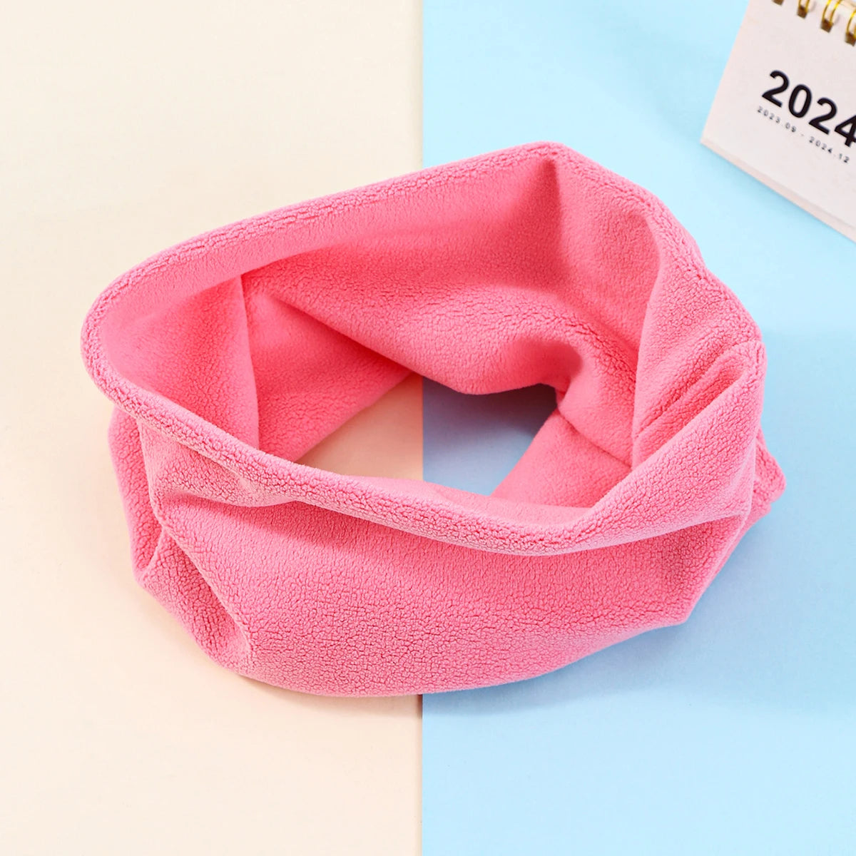 Autumn and Winter Children's Scarf Baby Bib Baby Warm Bib Solid Color Knit Bib for Boys and Girls Baby Shawls