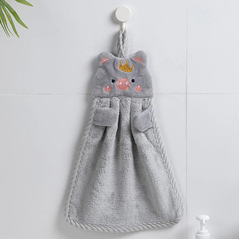 Baby Kids Children Hand Towel Cute Cartoon Water Absorbent Dry Towel Kitchen Bathroom Washroom Household Wipe Clean Hands Towel