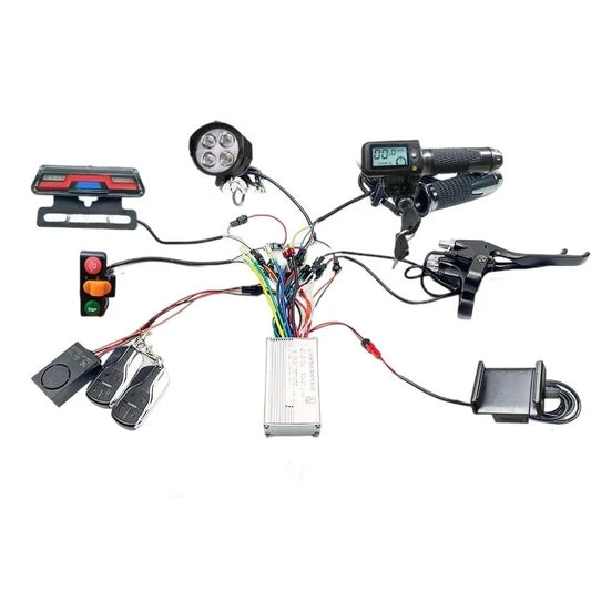 E-Bike Scooter Controller Kit 48V-60V 400W 15-18A Compatible Full Wire Harness for Electric Bicycle Conversion Braking System