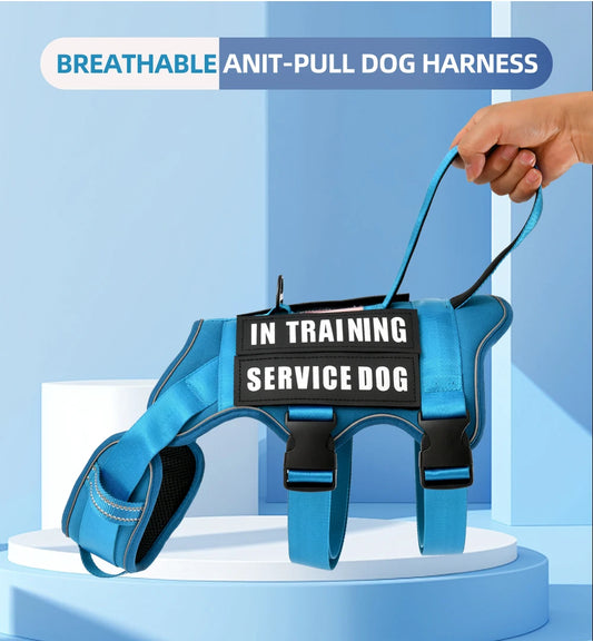 New Tactical Dog harness No Pull Dog Harness Vest with 4 Dog Patches, Reflective Pet Harness with Adress Note, Soft Padded Harne