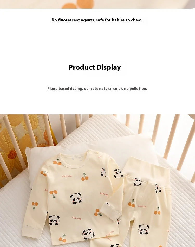 Two-Piece Baby Sleepwear Set Pure Cotton Top and Bottom Set Newborn Separate Homewear Set Toddler Spring, Autumn, and Winter Sle