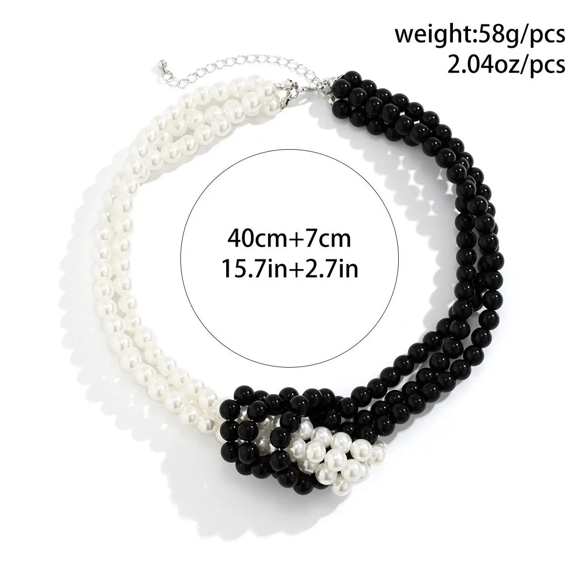 Fashion Black White Imitation Pearl Patchwork Chain Necklace For Women Female Vintage Sexy Multilevel Bead French Choker Jewelry