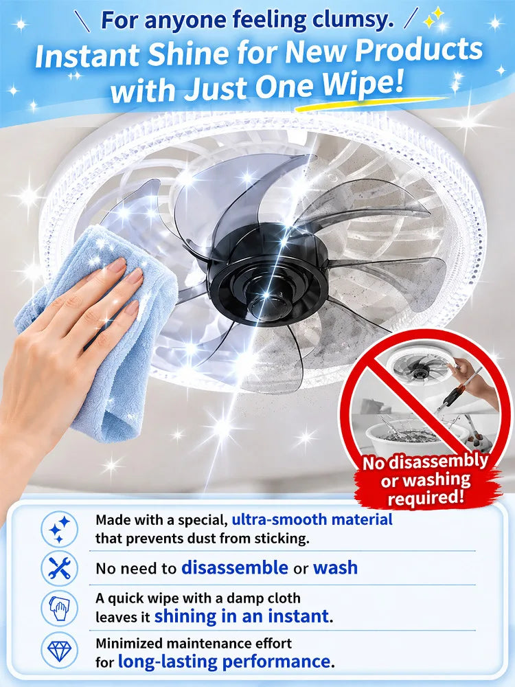 Led Fan Light Smart Remote Control Ceiling Fan With Light E27 For Living Room Converter Base Dimmable 4 Adjustable Wind Speed